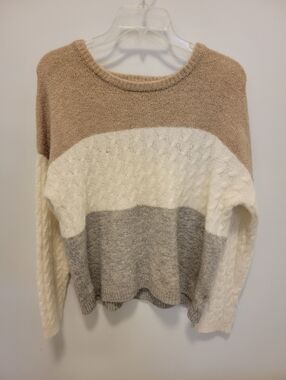 Neutral Colorblock Womens Sweater